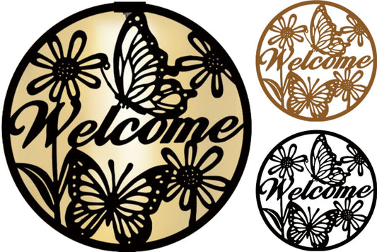 Metal Wall Art Set of 3 Butterfly