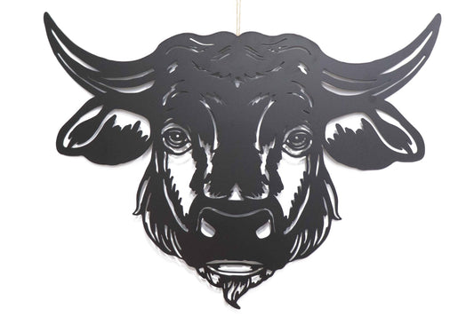 Metal Wall Art Bull 37x49cm