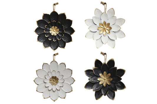 Metal Hanging Wall Flowers 23.5cm 4 Asstd