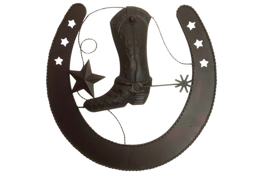 Metal Wall Art Boot/Horse Shoe 48x48cm