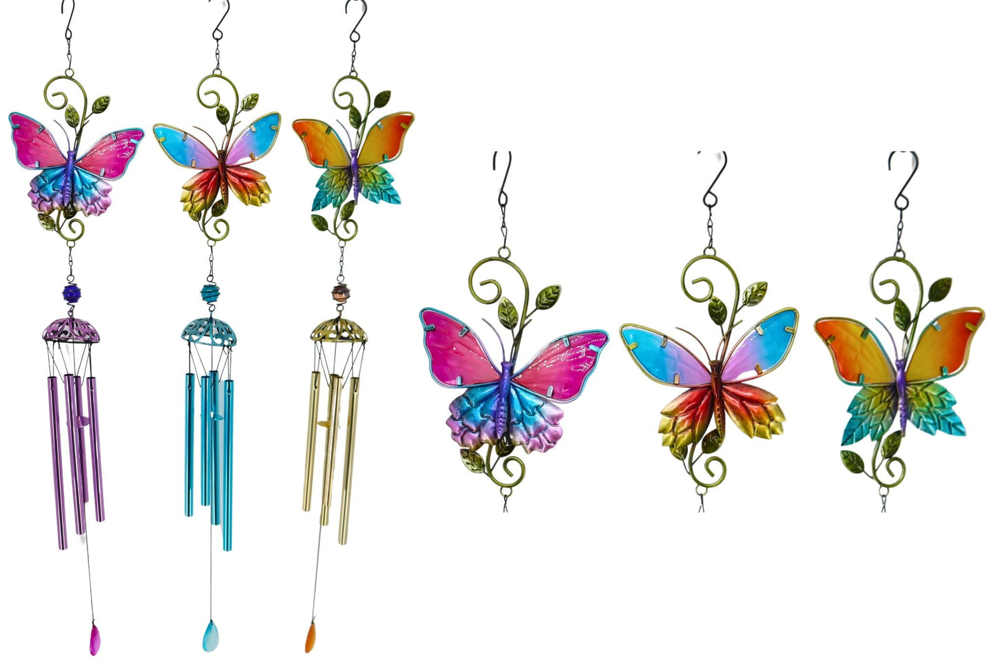Wind Chime Butterfly 16.5x7x88cm 3 Asstd