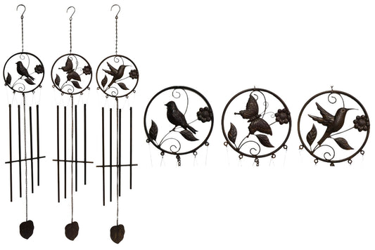 Metal Heavy Duty Wind Chime Birds 127cm 3 Asstd