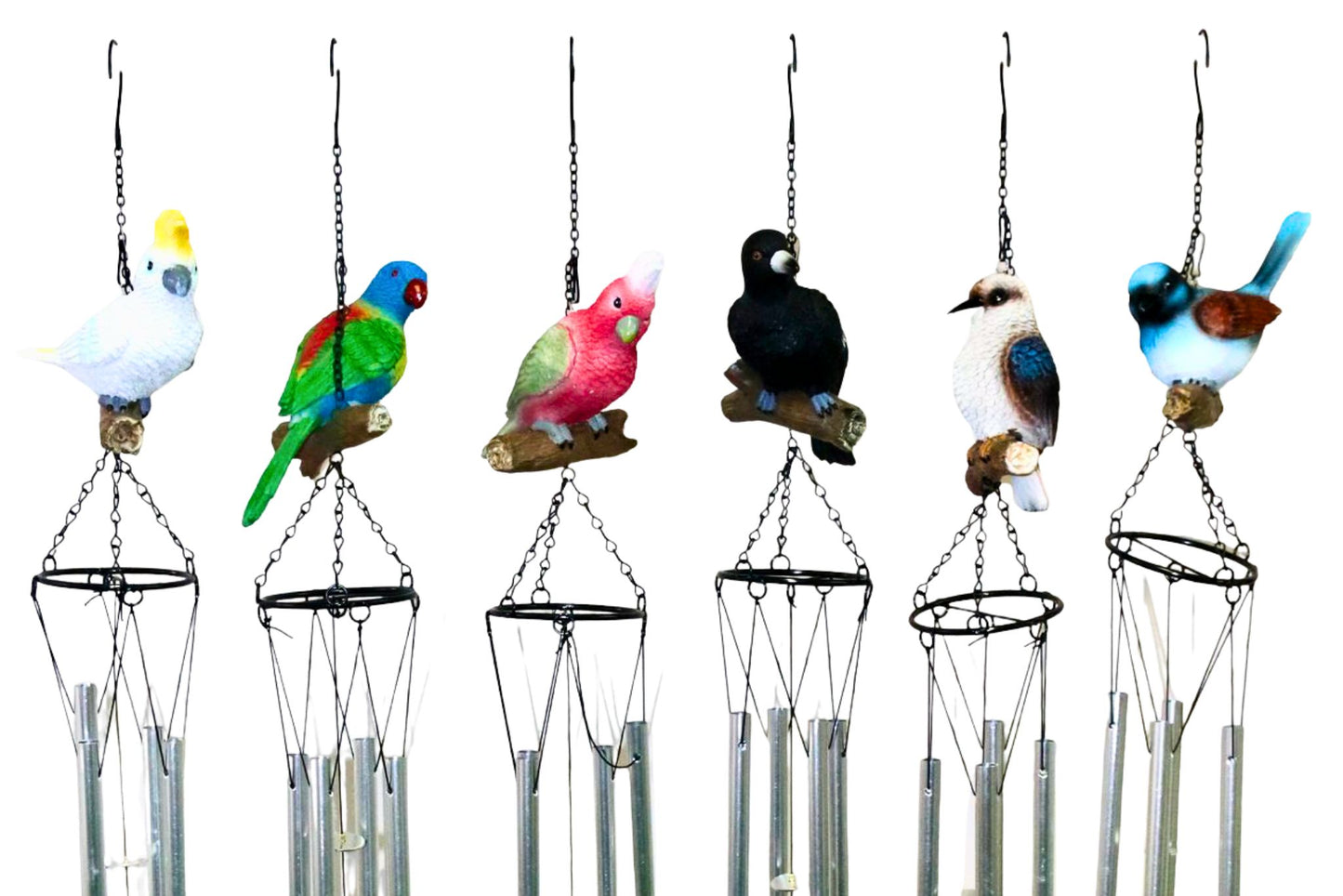Wind Chime Australian Birds 80cm 6 Asstd