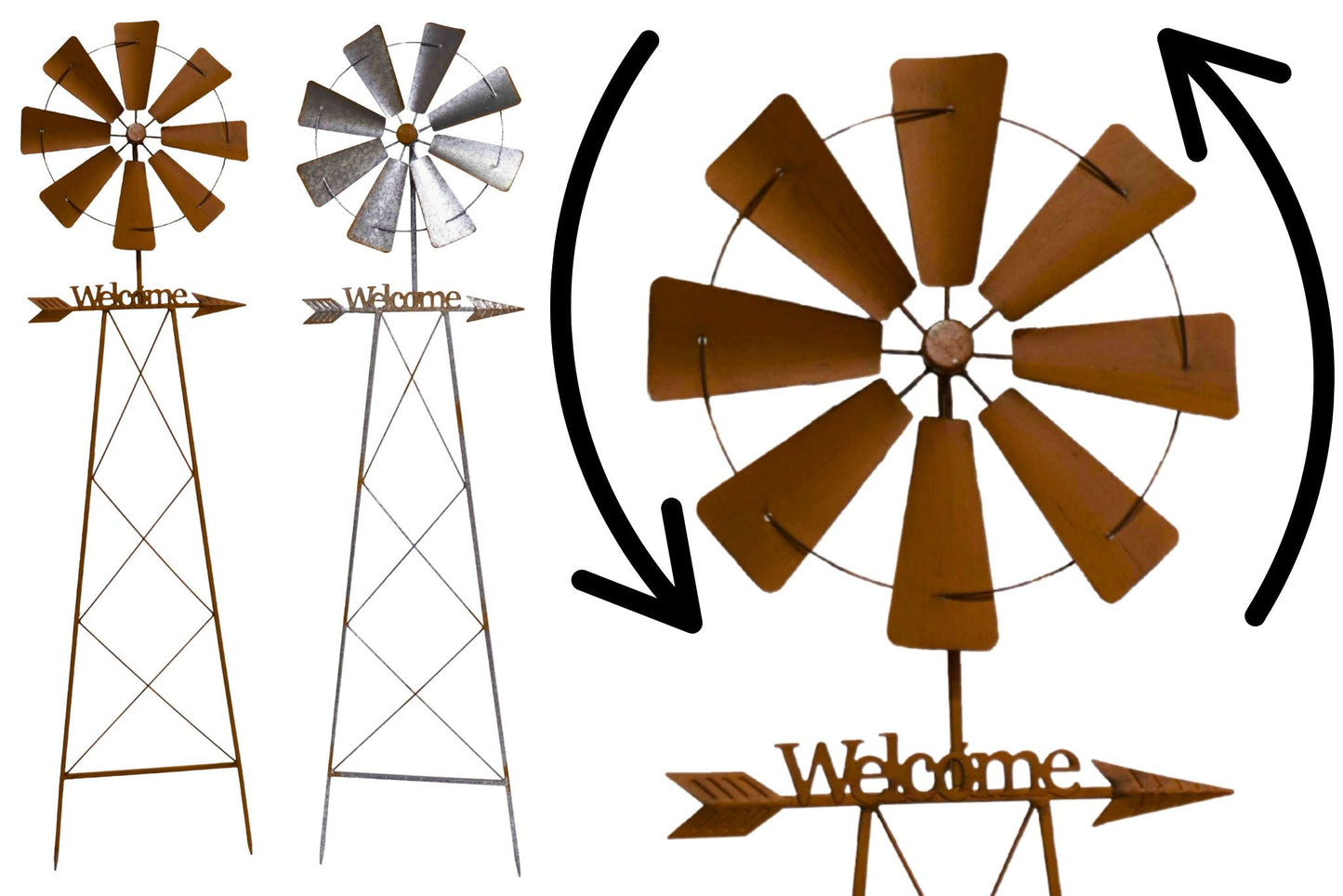 Wall Art Windmill Spinning Blades 140x35cm 2 Asstd