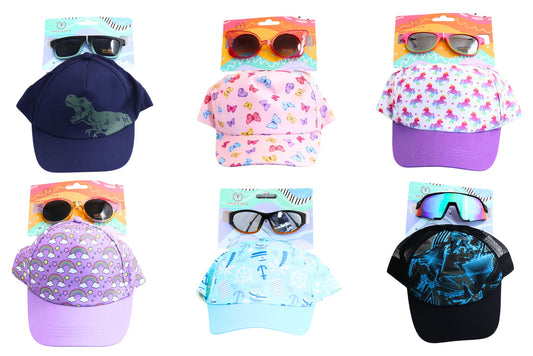 Kids Cap & Sunglasses Set 6 Asstd