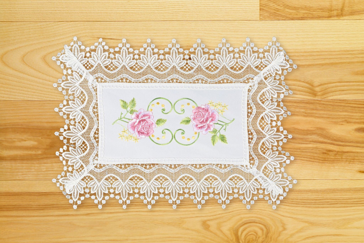 Embroidered Placemat 35x50cm Rose