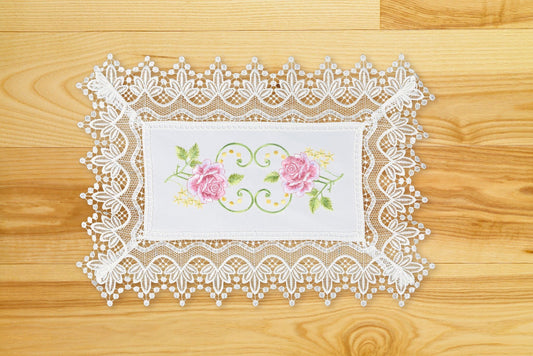 Embroidered Placemat 35x50cm Rose