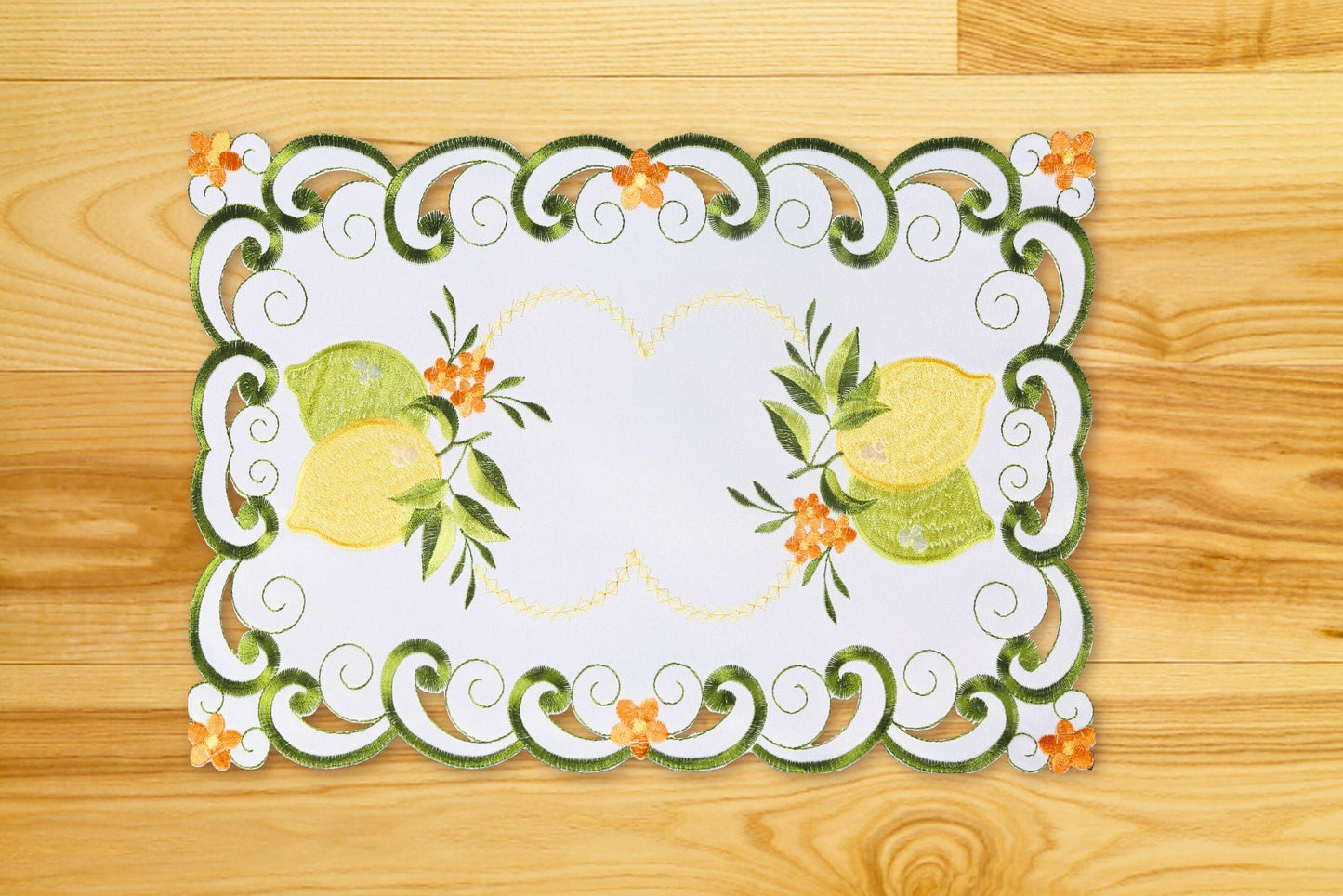 Embroidered Placemat 30x45cm Lemon