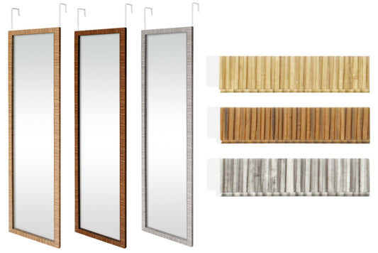 Mirror Hang Over Door Textured Timber 120x30cm 3 Asstd PDQ