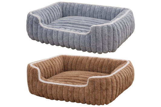 Plush Faux Fur Pet Bed 50x40x13cm 2 Asstd