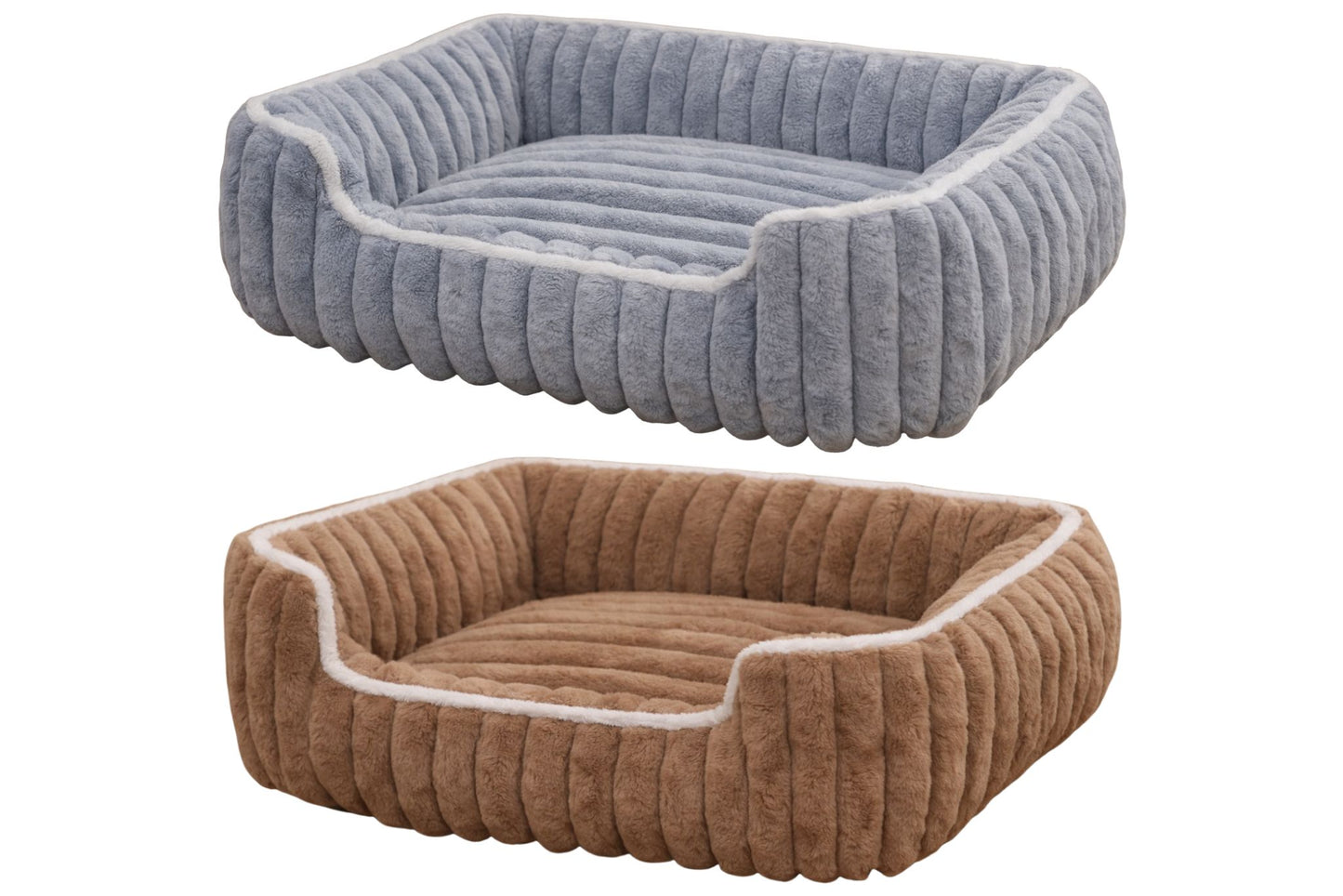 Plush Faux Fur Pet Bed 60x50x14cm 2 Asstd