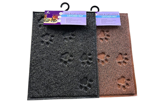 PVC Rectangular Small Paw Print Pet Mat 30x40cm 2 Asstd