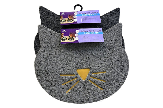 PVC Cat Head Pet Mat 43x37cm 2 Asstd