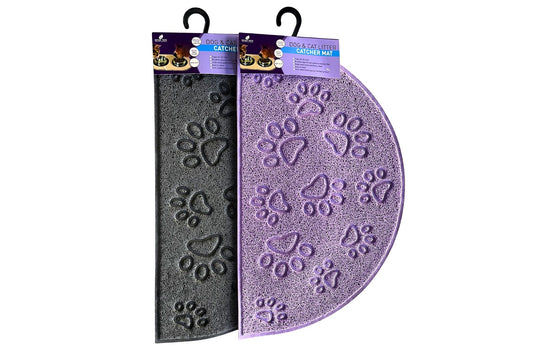 PVC Semicircular Paw Print Pet Mat 36x60cm 2 Asstd