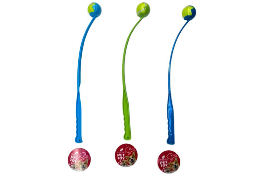 Dog Toy Ball Launcher 65cm 3 Asstd