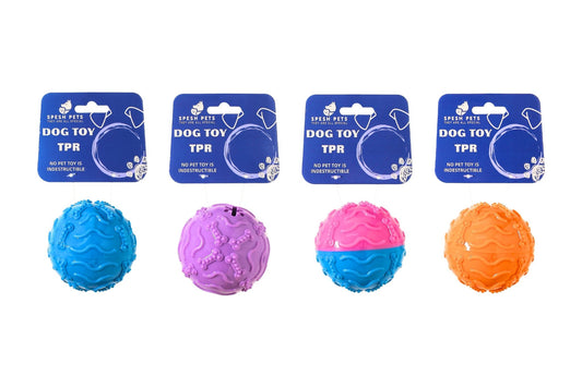 Dog Toy TPR Ball 8.5cm 100g 4 Asstd