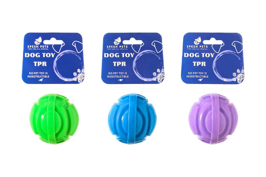 Dog Toy TPR Ball 7.5cm 100g 3 Asstd