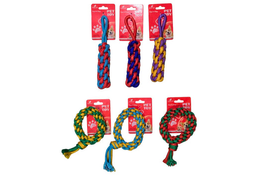 Dog Toy Cotton 20x11cm/23x4.5cm 90g 6 Asstd