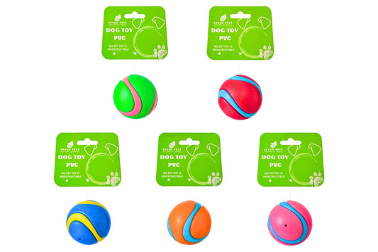 Dog Toy PVC 6.5cm 56g 5 Asstd