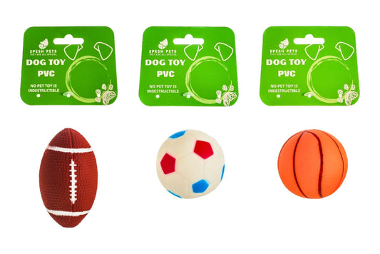 Dog Toy PVC 6.5cm 35g 3 Asstd
