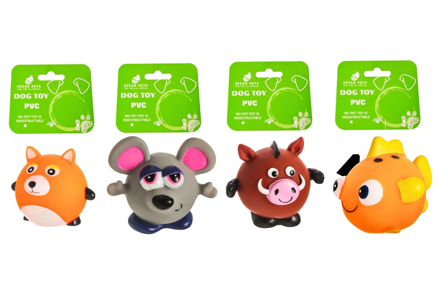 Dog Toy PVC 10-12cm 66g 4 Asstd