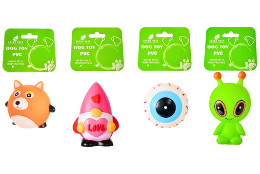 Dog Toy PVC 12cm 60g 4 Asstd