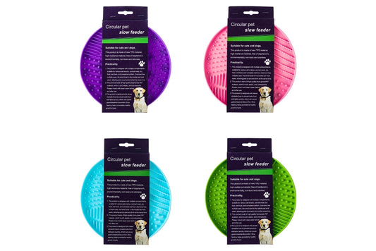 Round Pet Slow Feeding Mat 20cm 4 Asstd