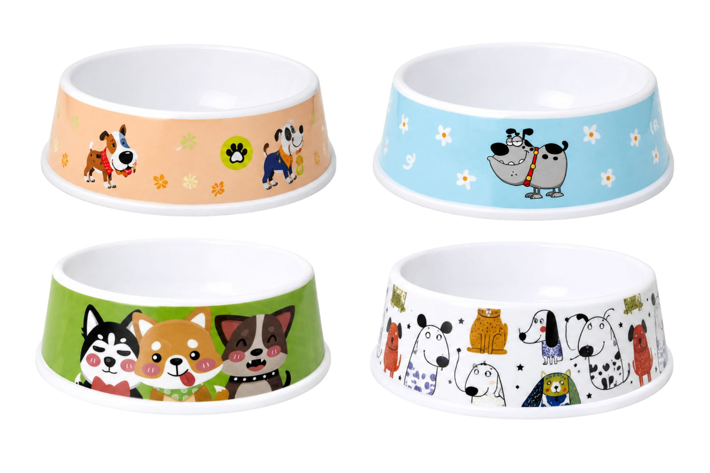 Pet Bowl Melamine Printed 23x26x7cm 1.42L 4 Asstd