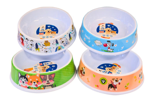 Pet Bowl Melamine Printed 23x26x7cm 1.42L 4 Asstd