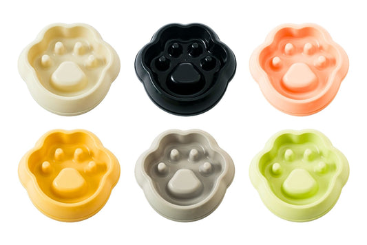 Pet Slow Feeding Bowl Paw 430ml 20x19x4cm 6 Asstd