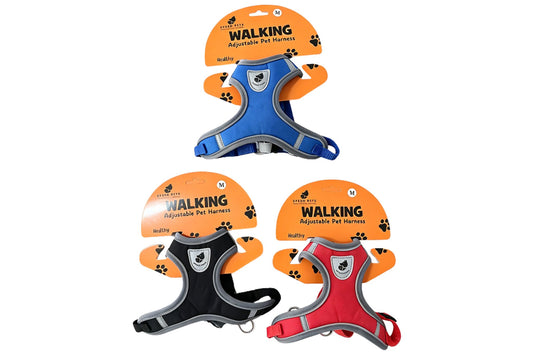 Adjustable Pet Harness M 44-48cm 3 Asstd