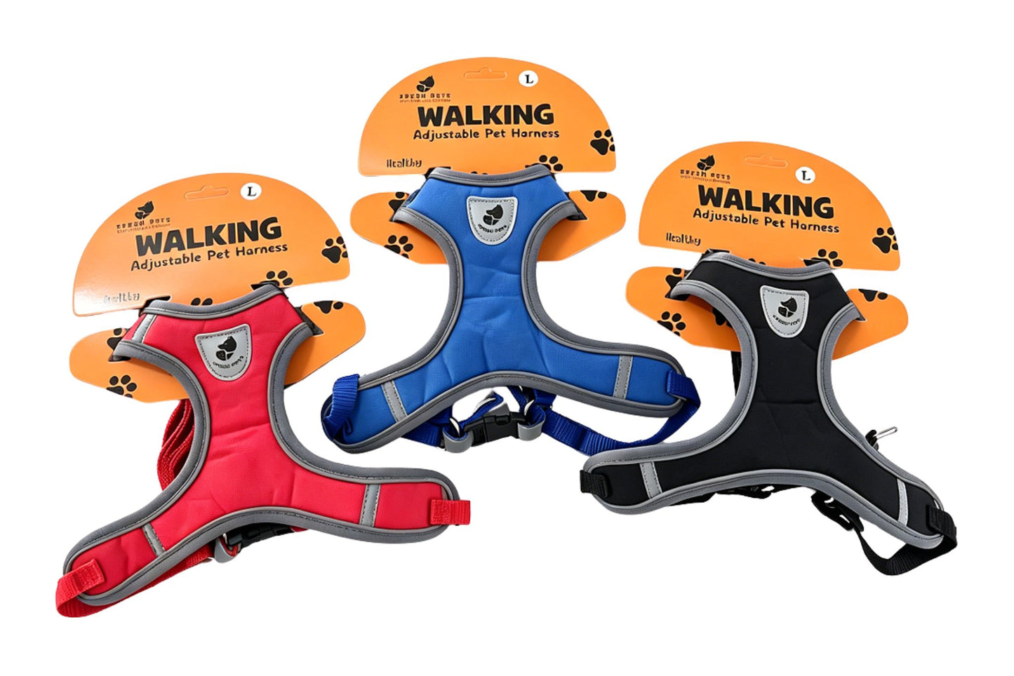Adjustable Pet Harness L 48-54cm 3 Asstd