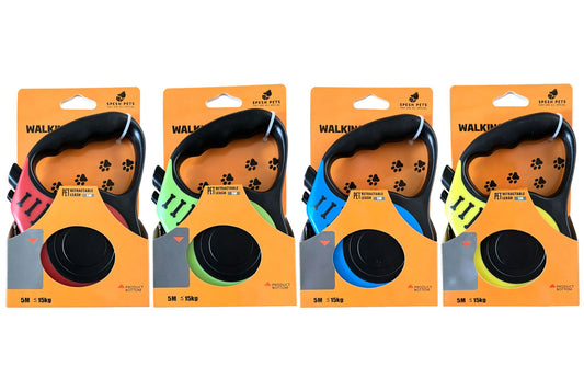 Retractable Pet Leash 5m 4 Asstd