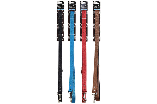 Dog Leash Sparkle Glitter w/Charm 2.5cm x 1.2m 4 Asstd