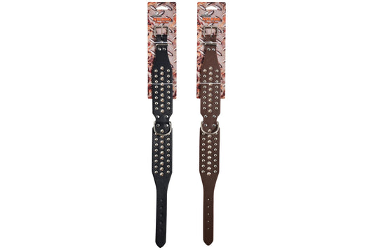 Dog Collar Faux Leather w/Studs 5.2x60cm 2 Asstd