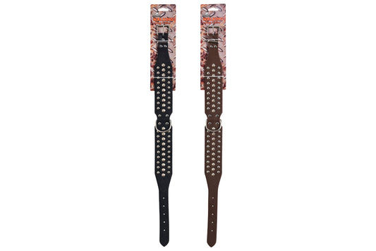 Dog Collar Faux Leather w/Studs 5.4x67cm 2 Asstd