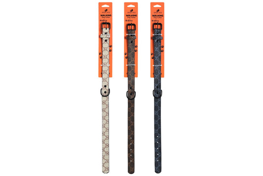 Dog Collar Faux Leather Design Patterns 2.5x50cm 3 Asstd