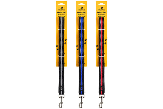 Dog Leash Nylon Reflective 1.0cm x 1.2m 3 Asstd
