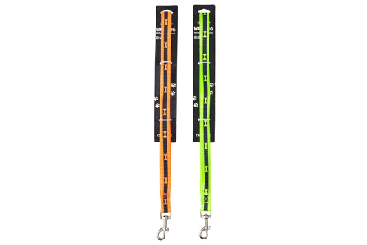 Neon Reflective Nylon Dog Leash 1.5cm x 1.2m 2 Asstd