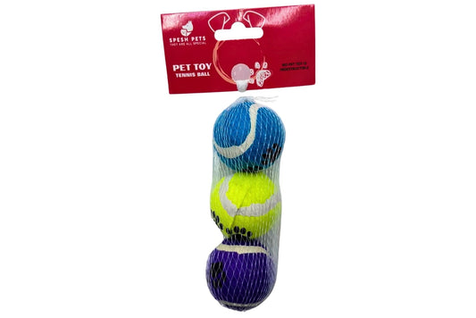 Pet Toy Tennis Ball 4cm Pk3