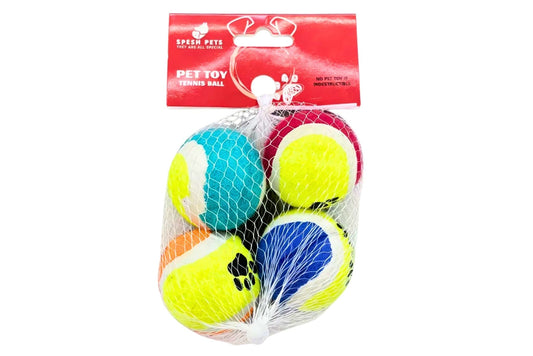 Pet Toy Tennis Ball 4cm Pk4