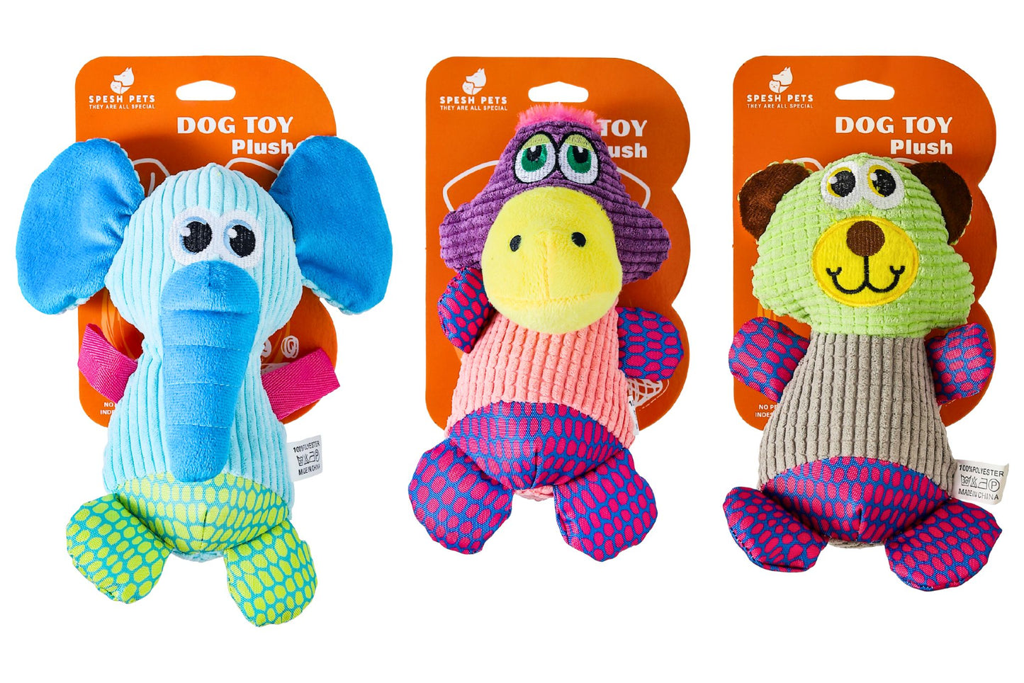 Pet Plush Toy 14x22cm 3 Asstd