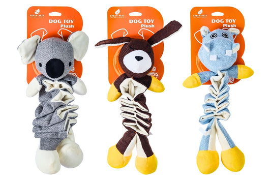 Pet Plush Crinkle Toy 40cm 3 Asstd