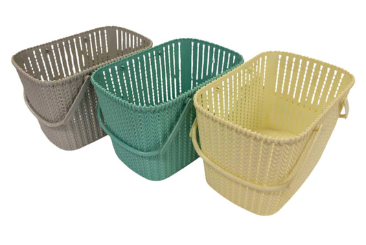 Rattan Basket 28.5x19.5x18cm 3 Asstd