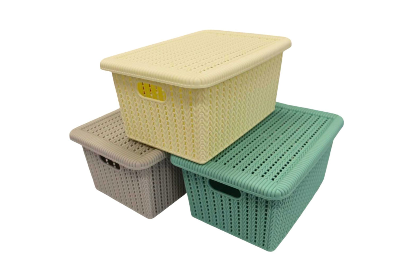 Rattan Basket 28x19.5x14cm 4 Asstd