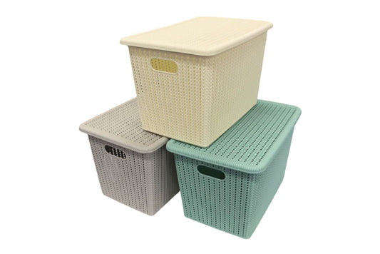 Rattan Basket 37x26x22.3cm 4 Asstd