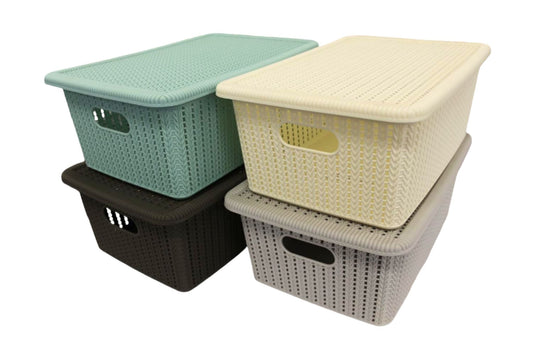 Rattan Basket 41x27.5x16cm 4 Asstd