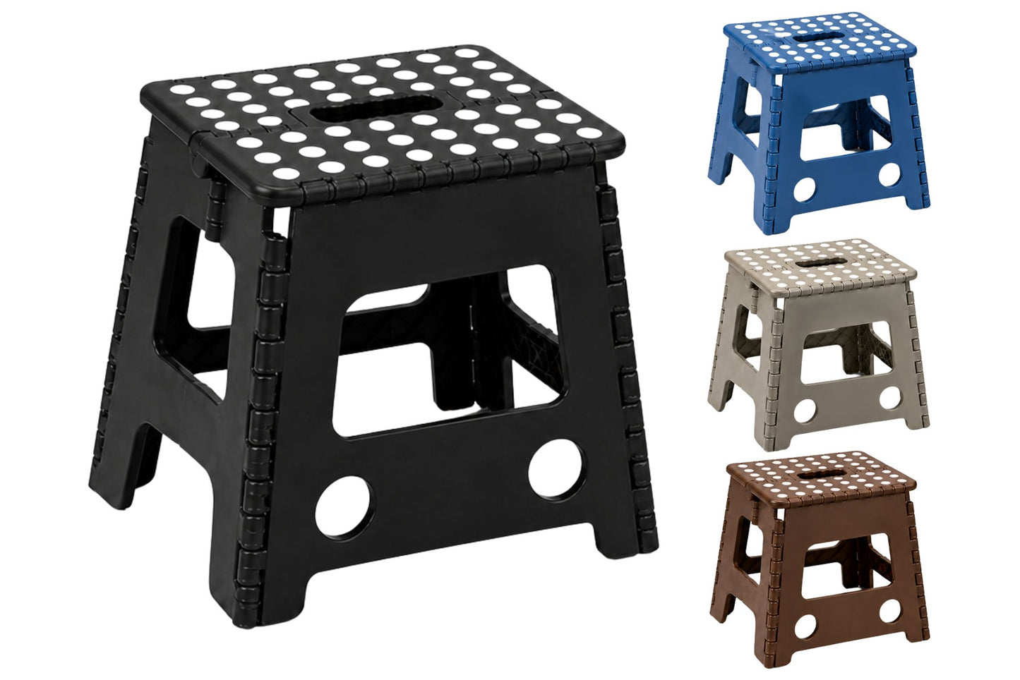 Folding Stool - Large  39cm 28x21x39cm 4 Asstd