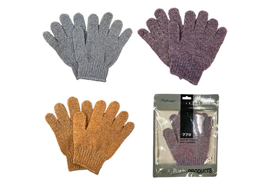 Nylon Bath Gloves 3 Asstd