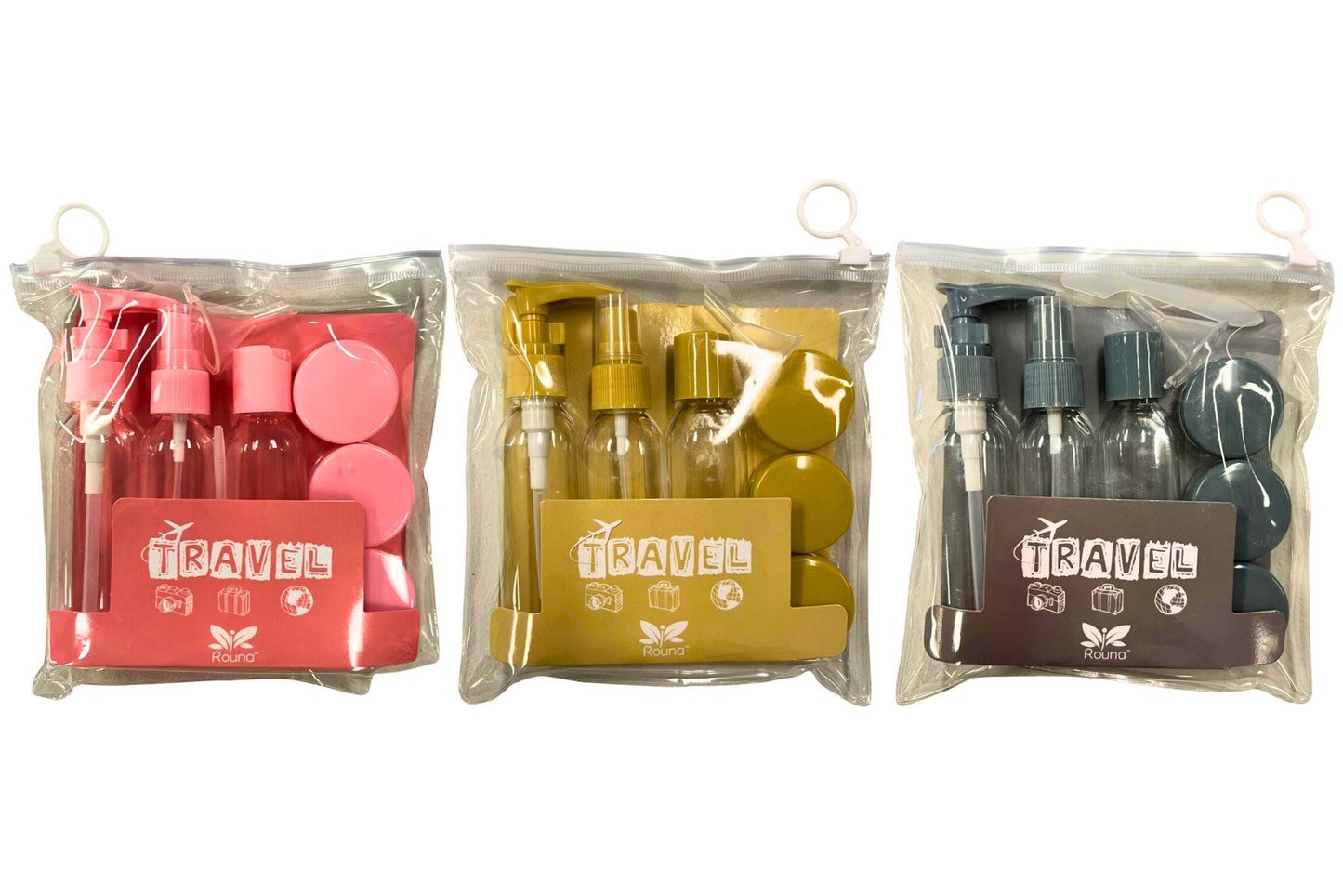 Travel Cosmetic Bottles 8pcs Set 3 Asstd